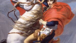 Napoleone Bonaparte nel quadro di  Jacques Louis David, «Il Primo Console Bonaparte valica le Alpi»