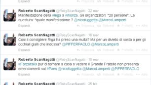 L’elenco dei tweet di ScanNagatti, il profilo fake su Twitter del sindaco di Monza