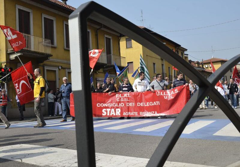 L’ultimo corteo di protesta dei dipendenti della Star di Agrate