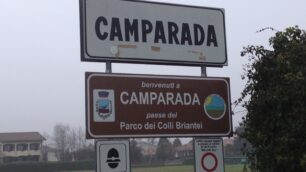 Il cartello di Camparada, Comune del Parco Colli briantei