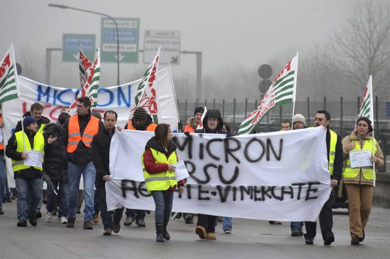 Dipendenti Micron in sciopero