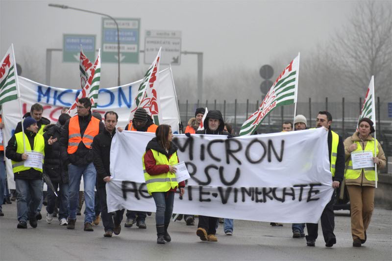 Dipendenti Micron in sciopero
