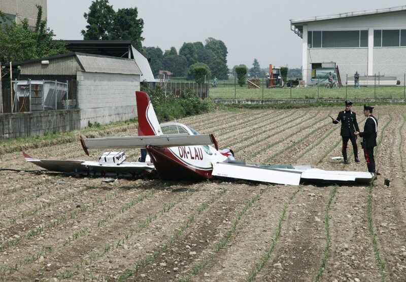 L’aereo precipitato