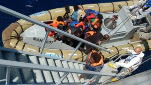 Migranti soccorsi nel Mediterraneo.