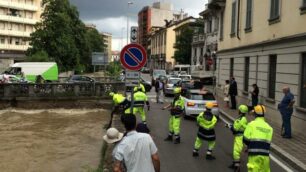 La Protezione civile sul Lambro a Monza