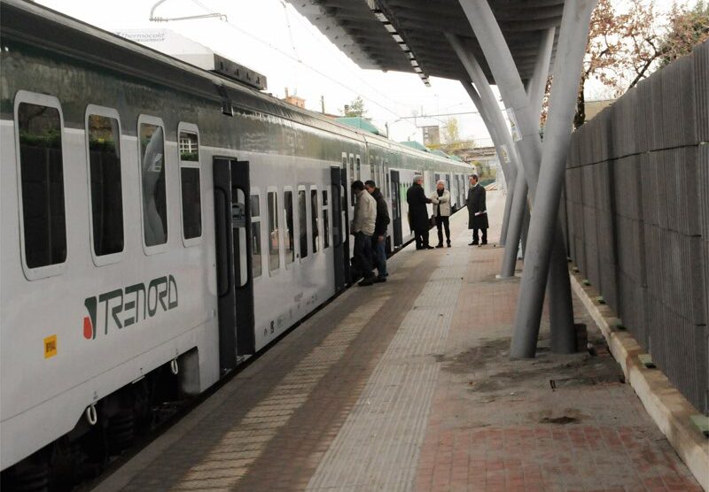 Un treno in stazione a Seveso