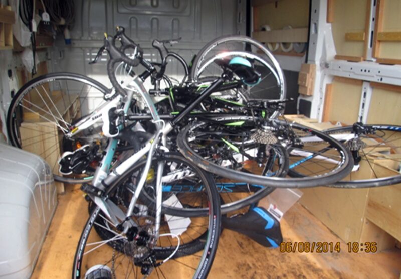 Le biciclette trovate nel furgone