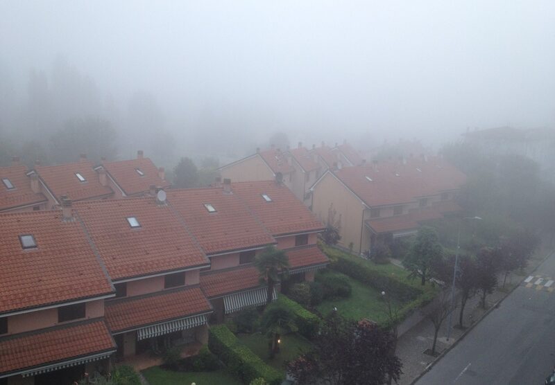 La nebbia fotografata nel Lodigiano