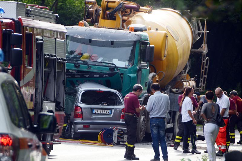 La scenda dell’incidente avvenuto a Montevecchia