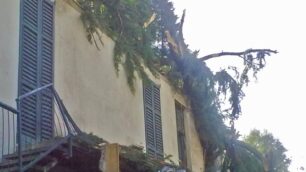 L’albero  si è abbattuto su una  casa disabitata.