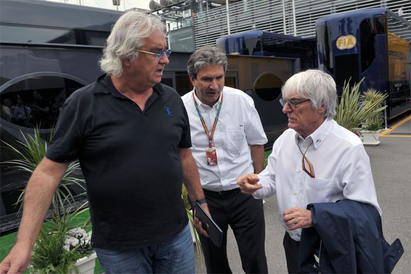 Bernie Ecclestone con Flavio Briatore