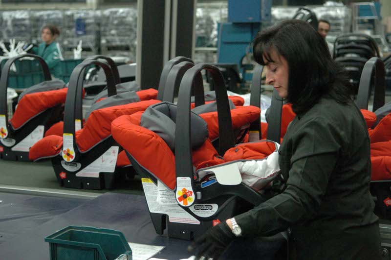 Una linea di produzione della Peg Perego