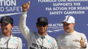 Il podio delle prove ufficiali, Hamilton in pole position