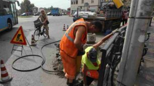 Monza, il cantiere in largo Mazzini