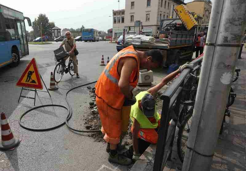 Monza, il cantiere in largo Mazzini