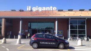 I carabinieri davanti al Gigante di Usmate