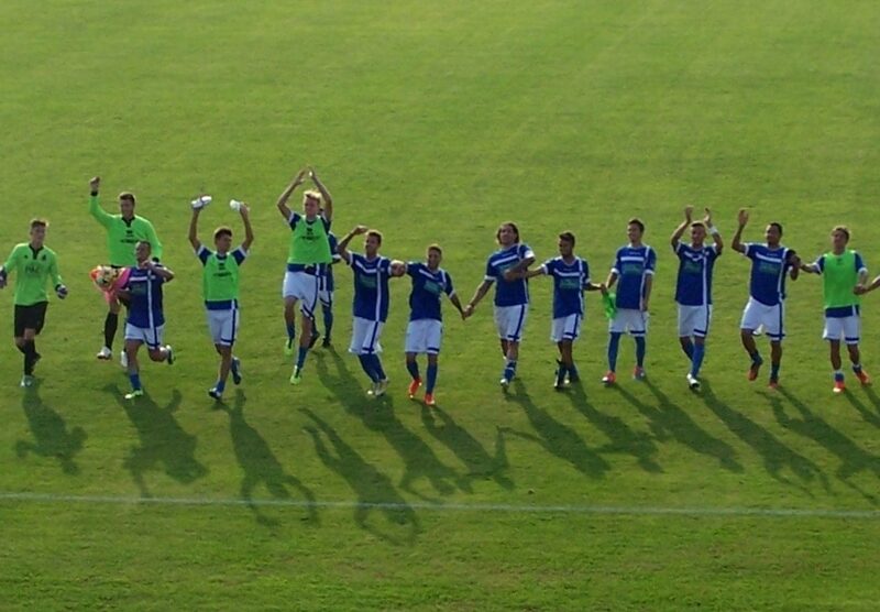 L'esultanza finale degli azzurri