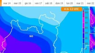 Pioggia sulla Lombardia dal sito 3B meteo