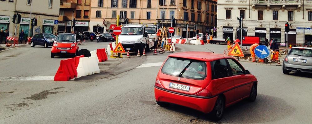 Largo Mazzini a Monza dopo le modifiche