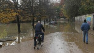 Monza, il Lambro scende: al parcheggio delle Grazie spuntano due auto