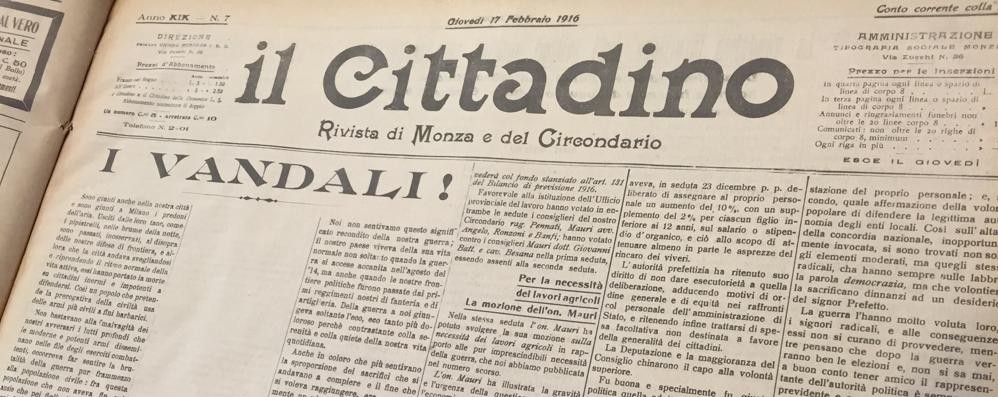 14 febbraio 1916:  la Grande guerra fa cadere le prime bombe su Monza