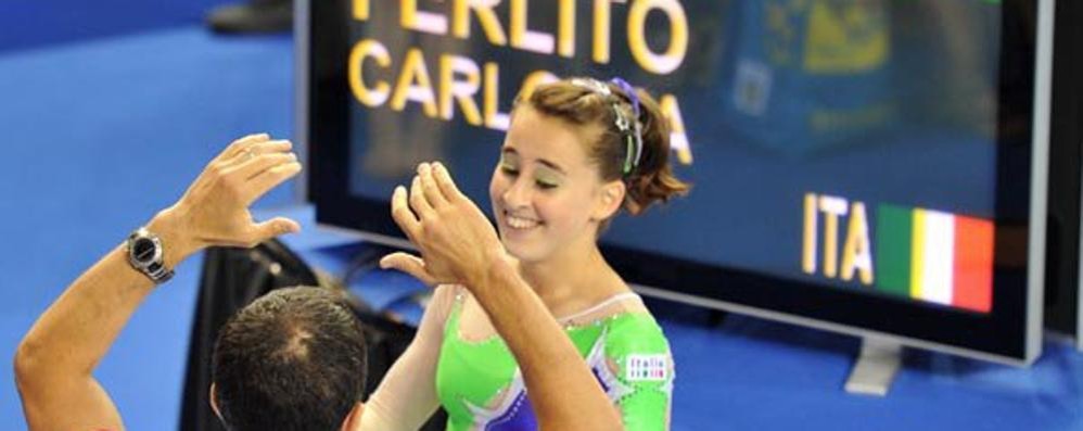 Carlotta Ferlito insieme al suo tecnico