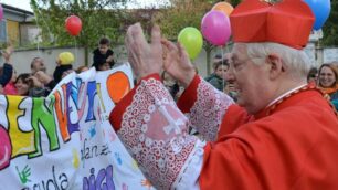 Il Cardinale Scola visita il cantiere dell'oratorio di Sant’Albino