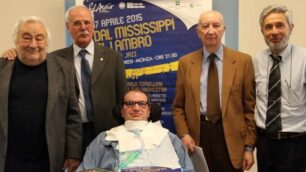 Monza, la presentazione del concerto di Paolo Tomelleri -a sinistra - per il progetto Slancio