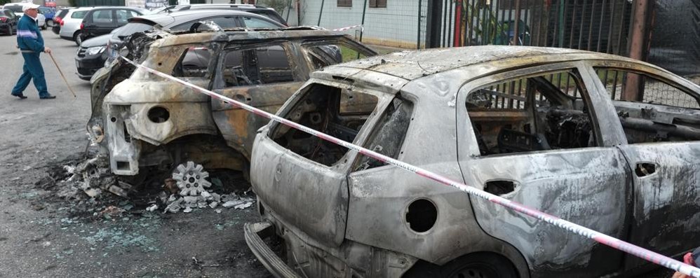 Monza, le auto andate a fuoco a Sant’Albino