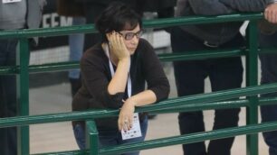 Alessandra Marzari, presidente del Vero Volley, qui in tribuna durante la partita interna con Milano