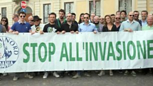 La manifestazione della Lega Nord di sabato pomeriggio a Monza