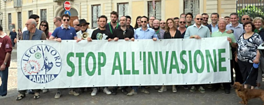 La manifestazione della Lega Nord di sabato pomeriggio a Monza