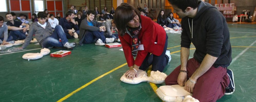 Una immagine di una lezione tenuta al Collegio Villoresi qualche anno fa