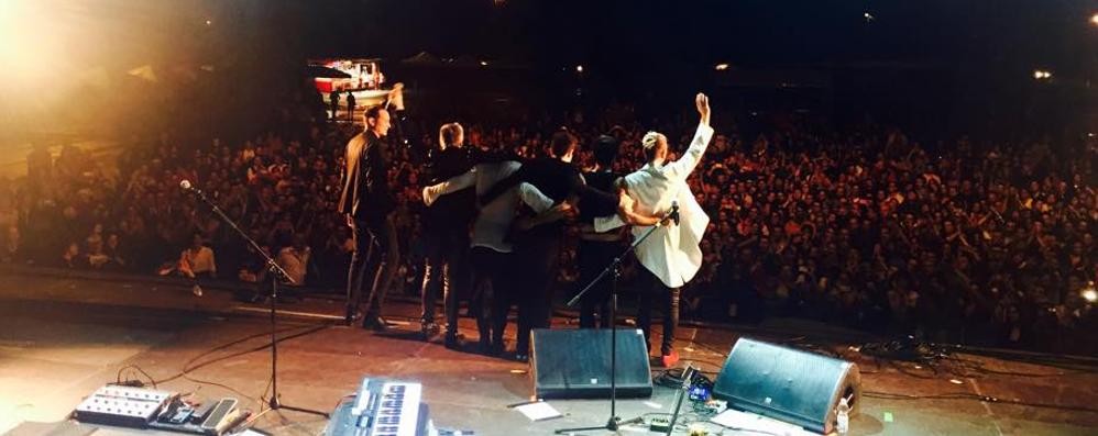 Monza, Brianza Rock Festival 2015: il saluto dei Bluvertigo in chiusura di prima serata (foto  da facebook Andy Fumagalli)