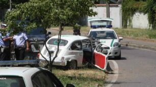 Monza - Via Boccaccio, il luogo dove è accaduto l’incidente con la vecchia Seicento sulla quale viaggiava l’imprenditore