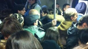 Gennaio 2015: un vagone sulla linea Milano-Bergamo via Carnate