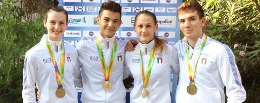 Eyof 2015: da sinistra Arianna Galliani di Villasanta, bronzo nel Judo (foto facebook/Coni)