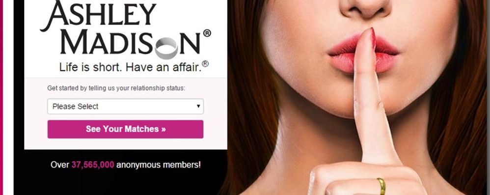 La schermata del portale Ashley Madison