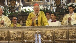 Monza, ottobre 2014:  il cardinale Angelo Scola in duomo per la consacrazione dell'altare