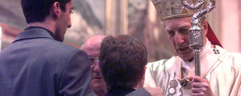 Il cardinal Carlo Maria Martini in Duomo durante una delle sue visite a Monza