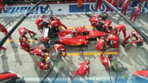 Il box Ferrari a Monza