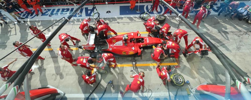 Il box Ferrari a Monza