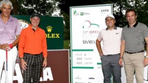 Open d'Italia di golf al parco: Alex Del Piero con Francesco Molinari, Giuseppe Lavazza e Norberto Bocchi ospiti a Monza mercoledì per la Rolex ProAm (foto Golf Club Milano)