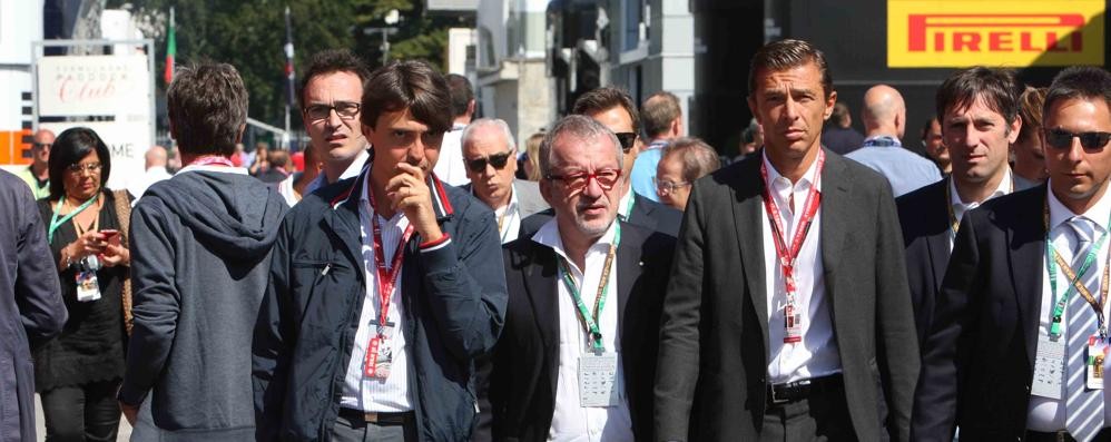 Roberto Maroni con Andrea Dell’Orto in autodromo