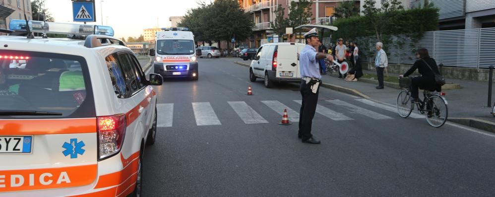 Un incidente in viale Libertà a Monza