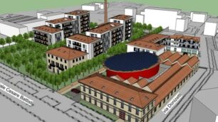 Rendering progetto per l’ex feltrificio Scotti a Monza