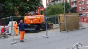 Il cantiere di Paderno Dugnano durante il blackout