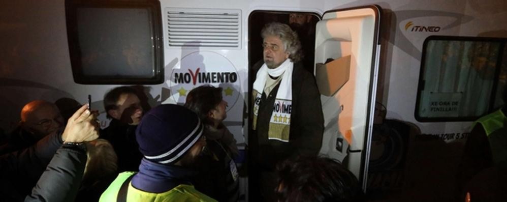 Beppe Grillo durante il suo Tsunami Tour del 2013