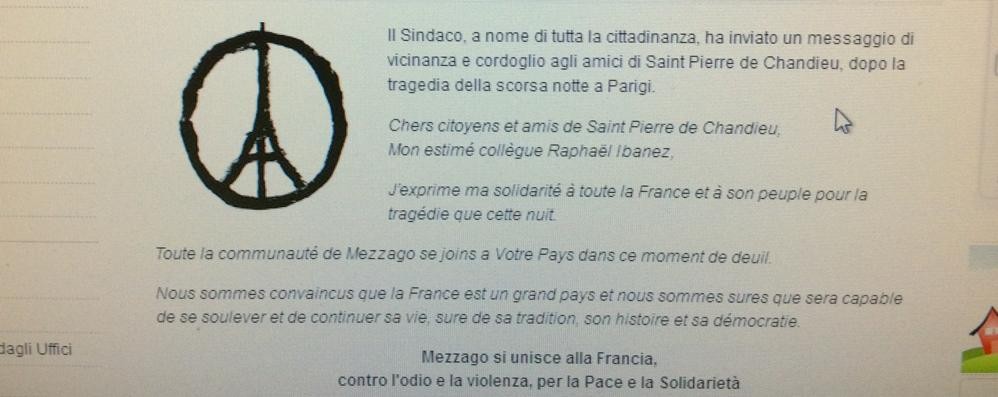 A Mezzago il sindaco, a nome di tutta la cittadinanza, ha inviato un messaggio di cordoglio ai “gemelli” di Saint Pierre de Chandieu