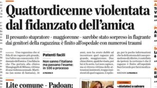 La prima pagina del Cittadino del 12 novembre